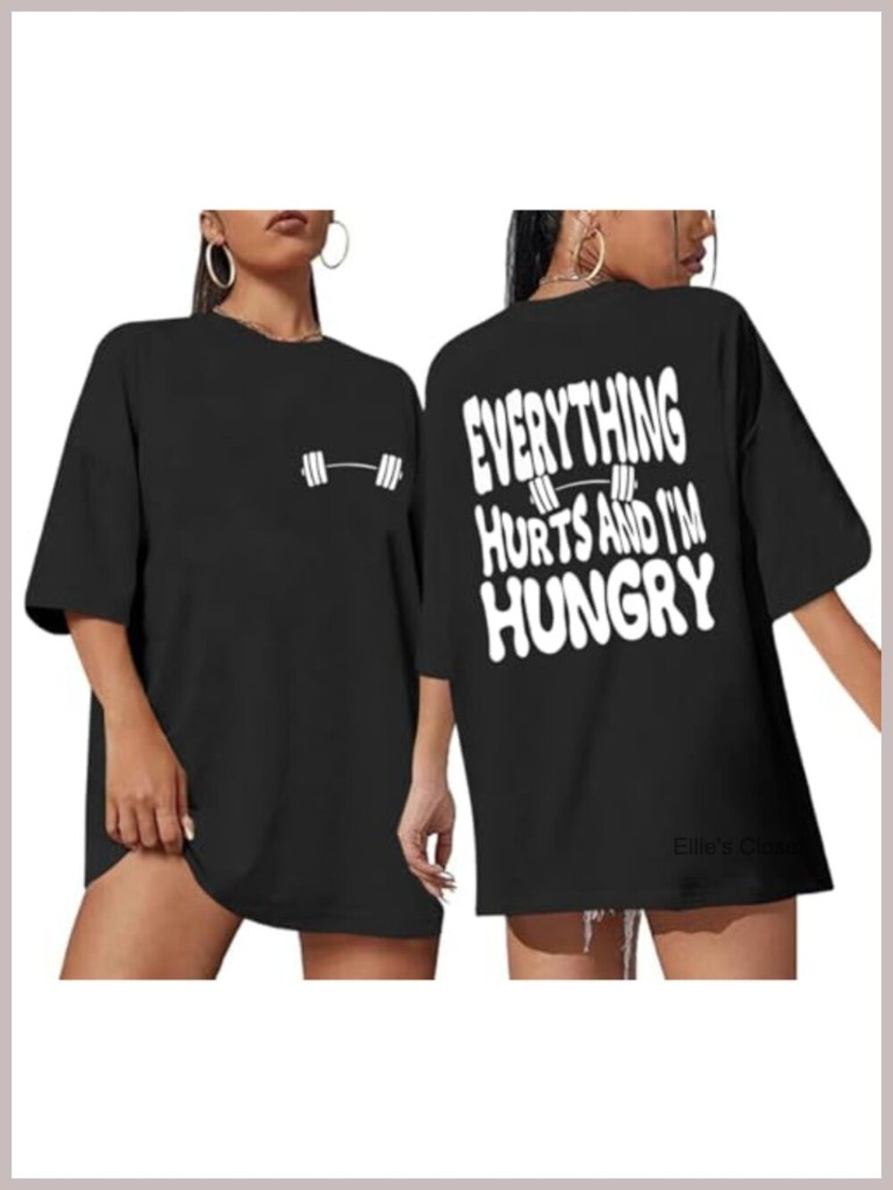 Funny Workout Gym Shirts Women Oversized Weightlifting Graphic Tshirt